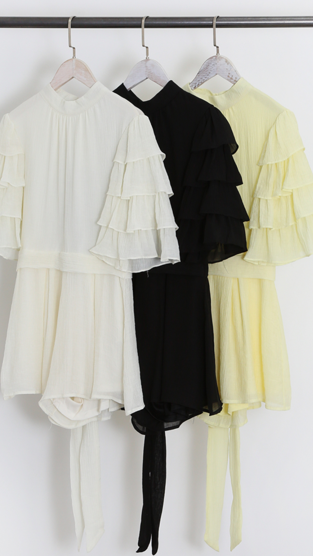 Lemon Frill Sleeve Chiffon Cut Out Back Playsuit