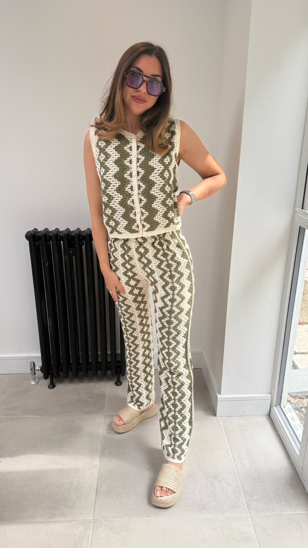 GREEN CROCHET TROUSERS