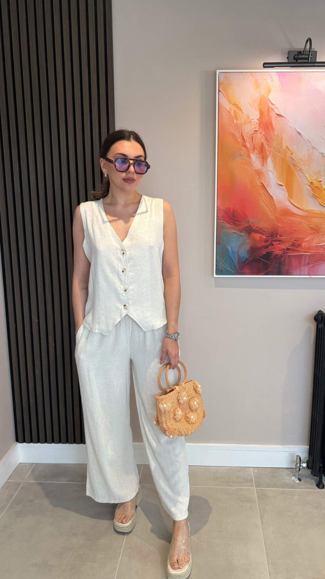 WAISTCOAT & WIDE-LEGGED TROUSERS SET